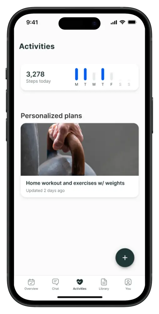 Personalised plans in the coaching app